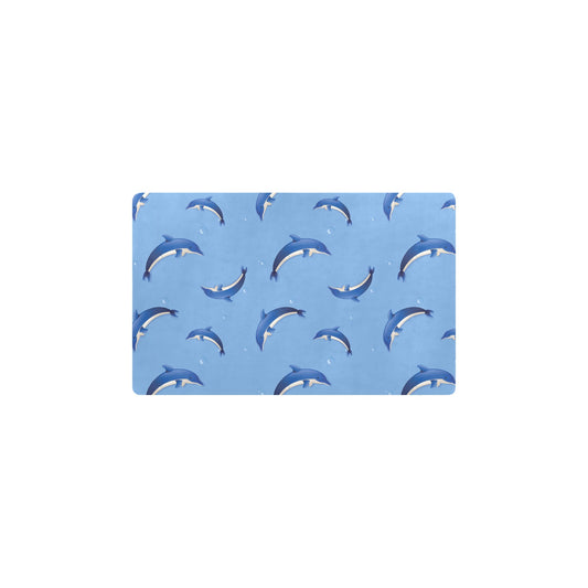 Dolphin Blue Print Kitchen Mat