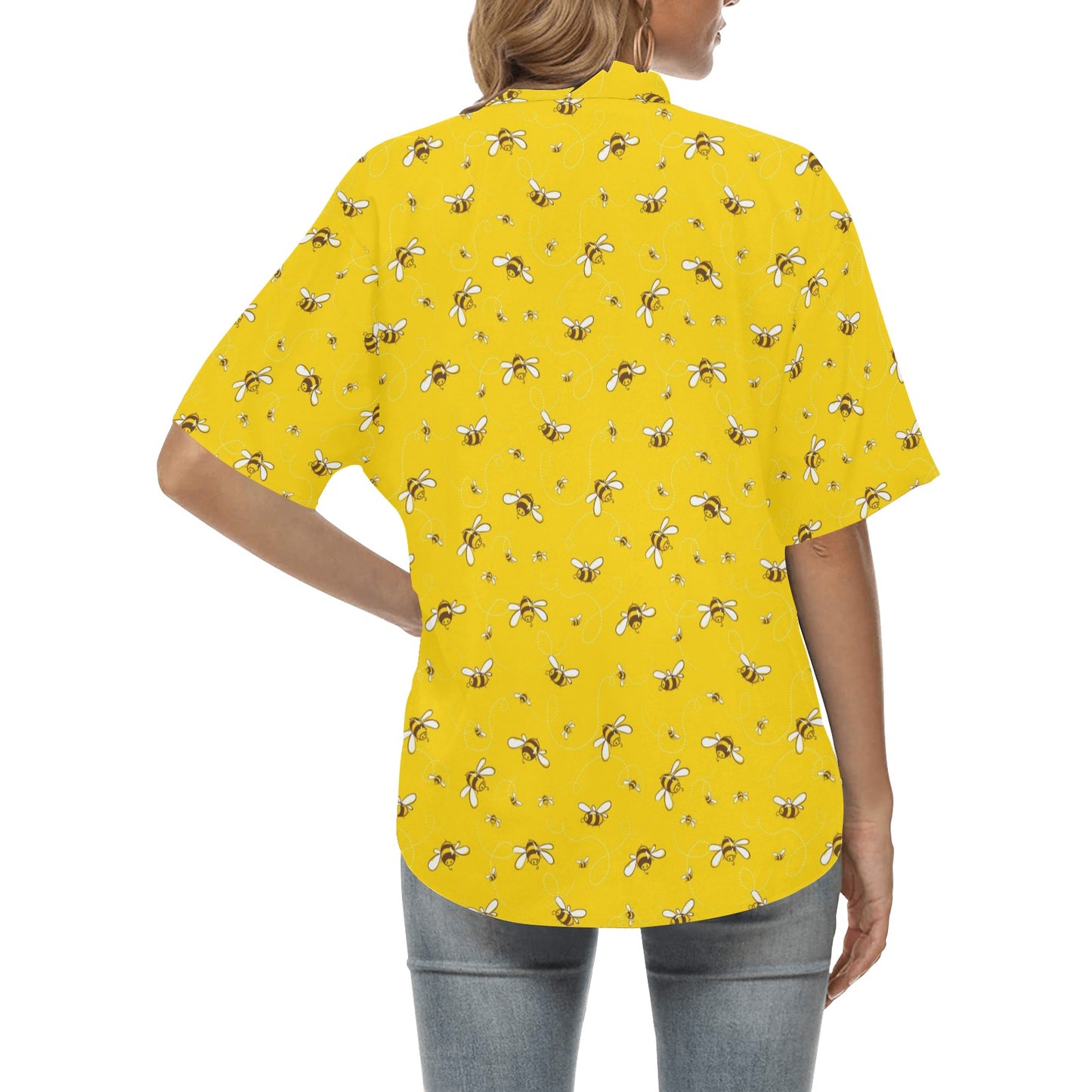 Bee Pattern Print Design 05 Women's Hawaiian Shirt