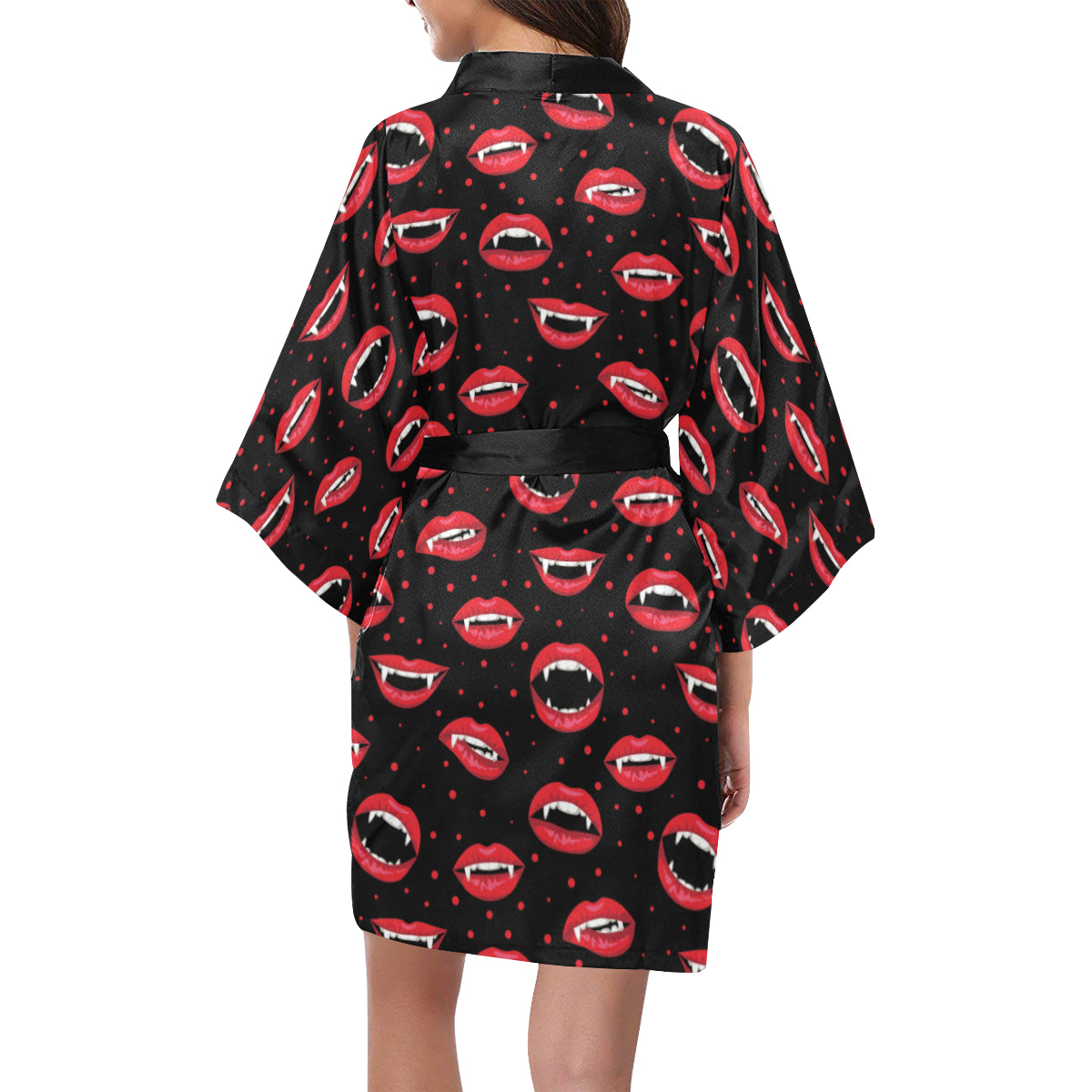 Halloween Pattern Print Design 01 Women's Short Kimono