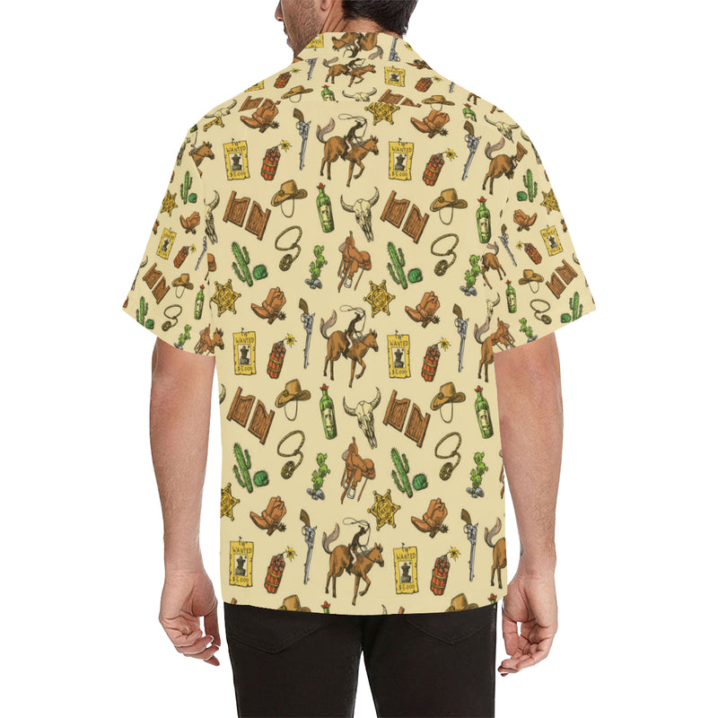 Cowboy Pattern Print Design 04 Men's Hawaiian Shirt