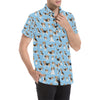 Beagle Pattern Print Design 03 Men's Short Sleeve Button Up Shirt