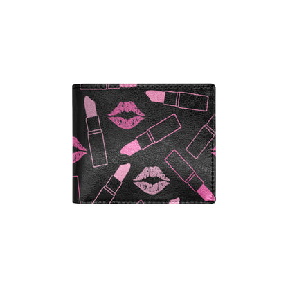 Lipstick Pink Pattern Print Design 01 Men's ID Card Wallet
