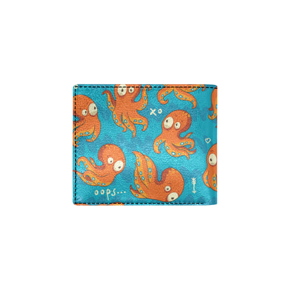 Octopus Pattern Print Design A02 Men's ID Card Wallet