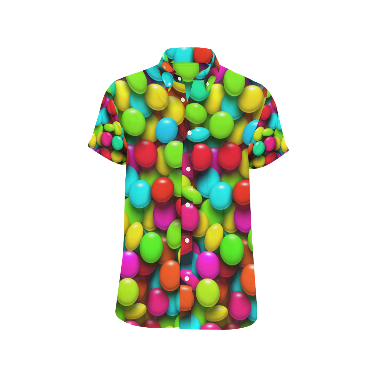 Candy Pattern Print Design CA03 Men's Short Sleeve Button Up Shirt