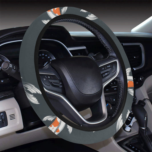 KOI Fish Pattern Print Design 04 Steering Wheel Cover with Elastic Edge