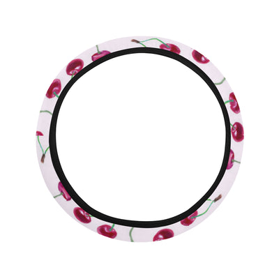 Cherry Cupcake Pink Pattern Steering Wheel Cover with Elastic Edge