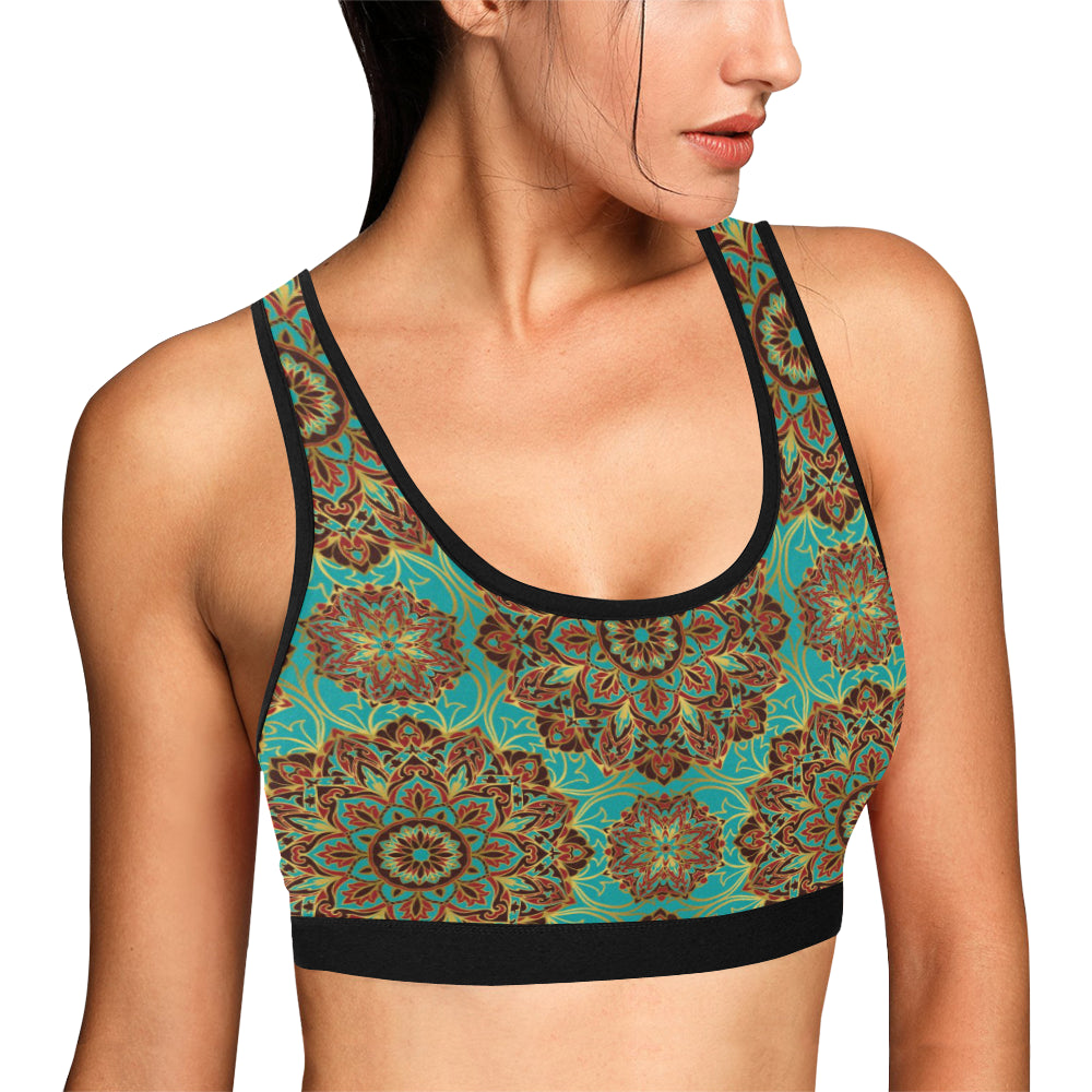 Medallion Pattern Print Design 02 Sports Bra