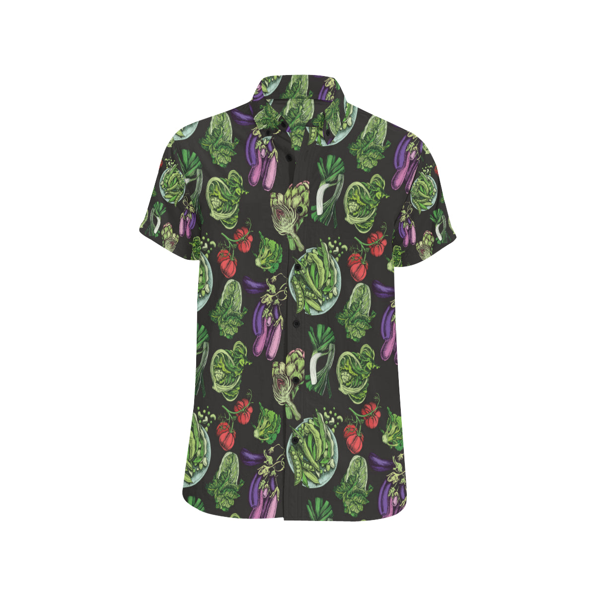 Lettuce Pattern Print Design 01 Men's Short Sleeve Button Up Shirt