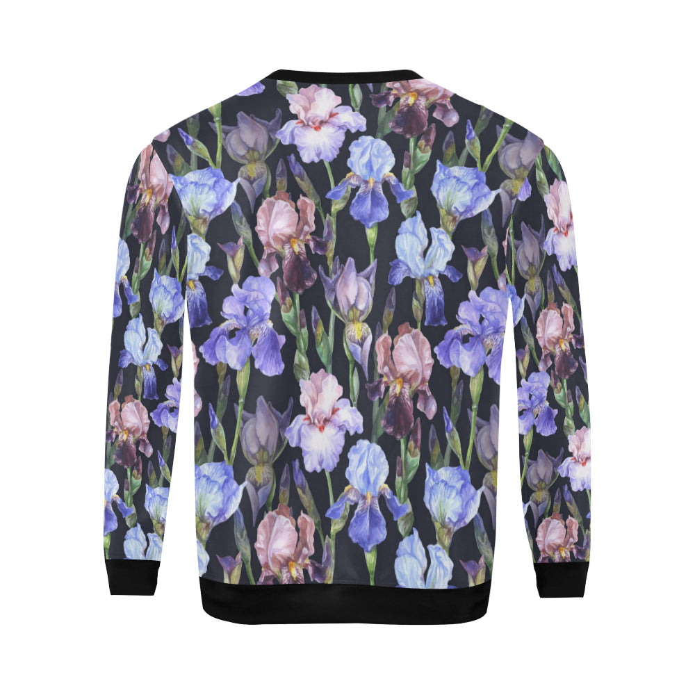 Iris Pattern Print Design IR04 Men Long Sleeve Sweatshirt
