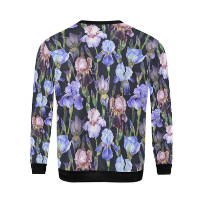 Iris Pattern Print Design IR04 Men Long Sleeve Sweatshirt