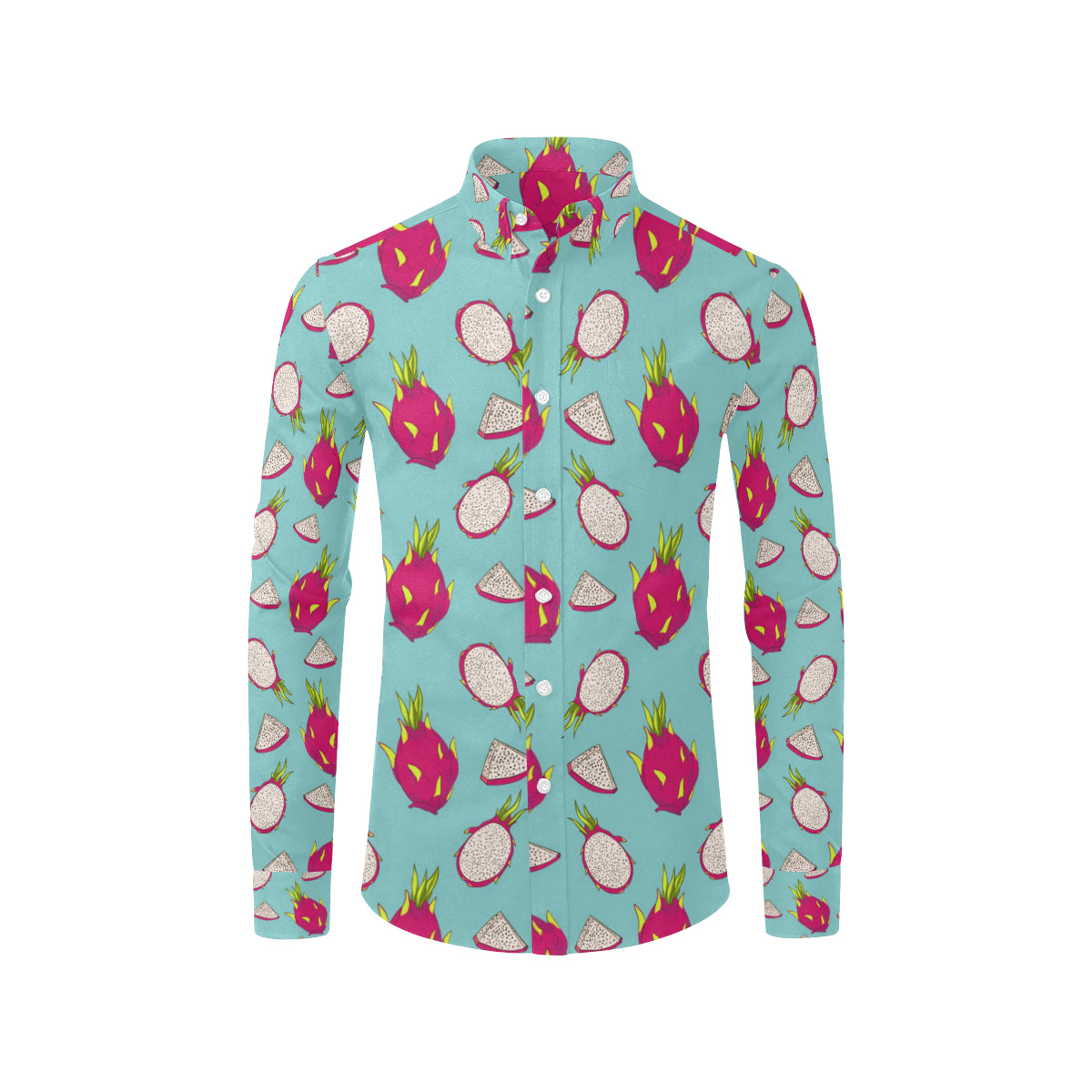 Dragonfruit Pattern Print Design DF01 Men's Long Sleeve Shirt