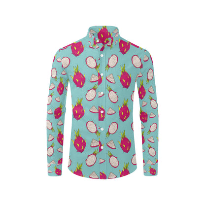 Dragonfruit Pattern Print Design DF01 Men's Long Sleeve Shirt