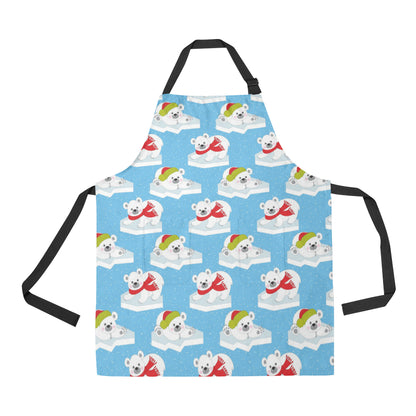 Polar Bear Pattern Print Design PB06 Apron with Pocket