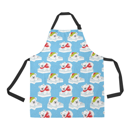 Polar Bear Pattern Print Design PB06 Apron with Pocket