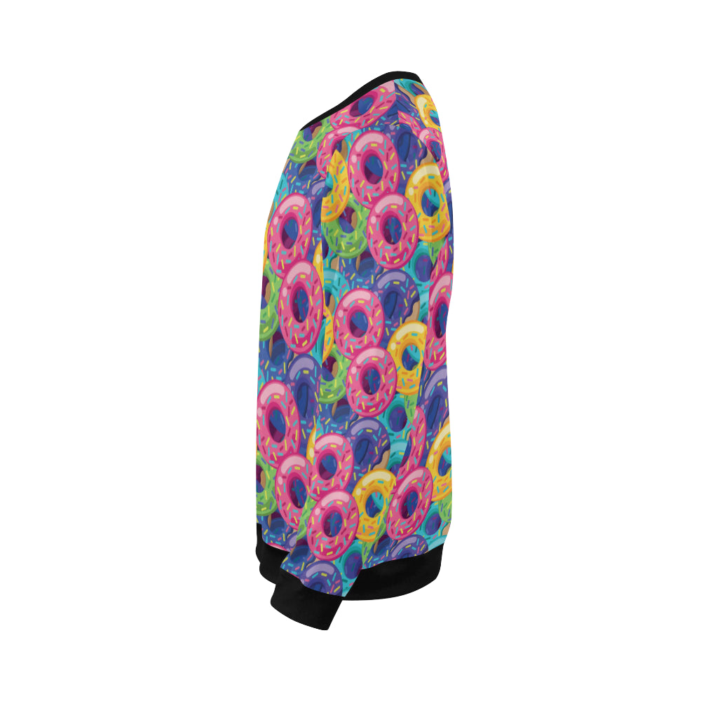 Donut Pattern Print Design DN010 Men Long Sleeve Sweatshirt