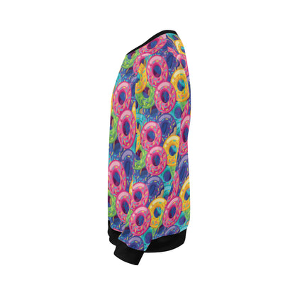 Donut Pattern Print Design DN010 Men Long Sleeve Sweatshirt