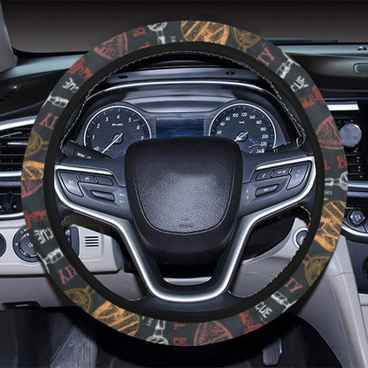 Barbecue Pattern Print Design 03 Steering Wheel Cover with Elastic Edge