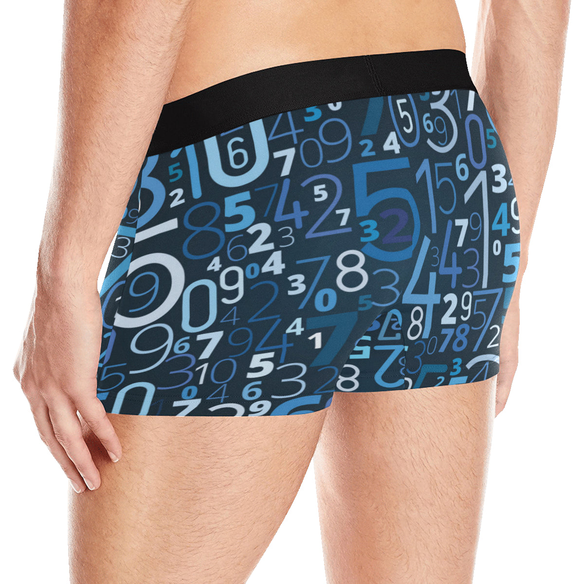 Number Pattern Print Design A02 Men's Boxer Briefs