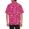 Camo Pink Pattern Print Design 01 Men's Hawaiian Shirt