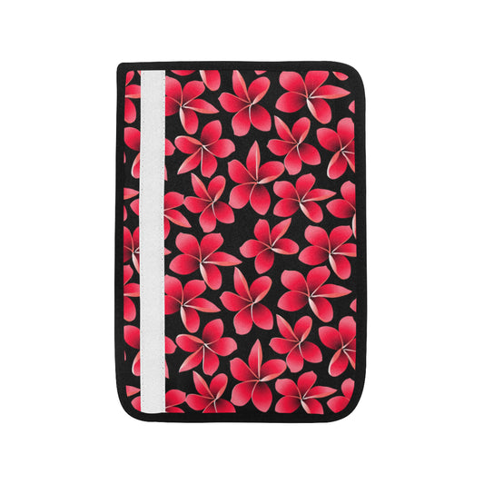Red Plumeria Pattern Print Design PM025 Car Seat Belt Cover