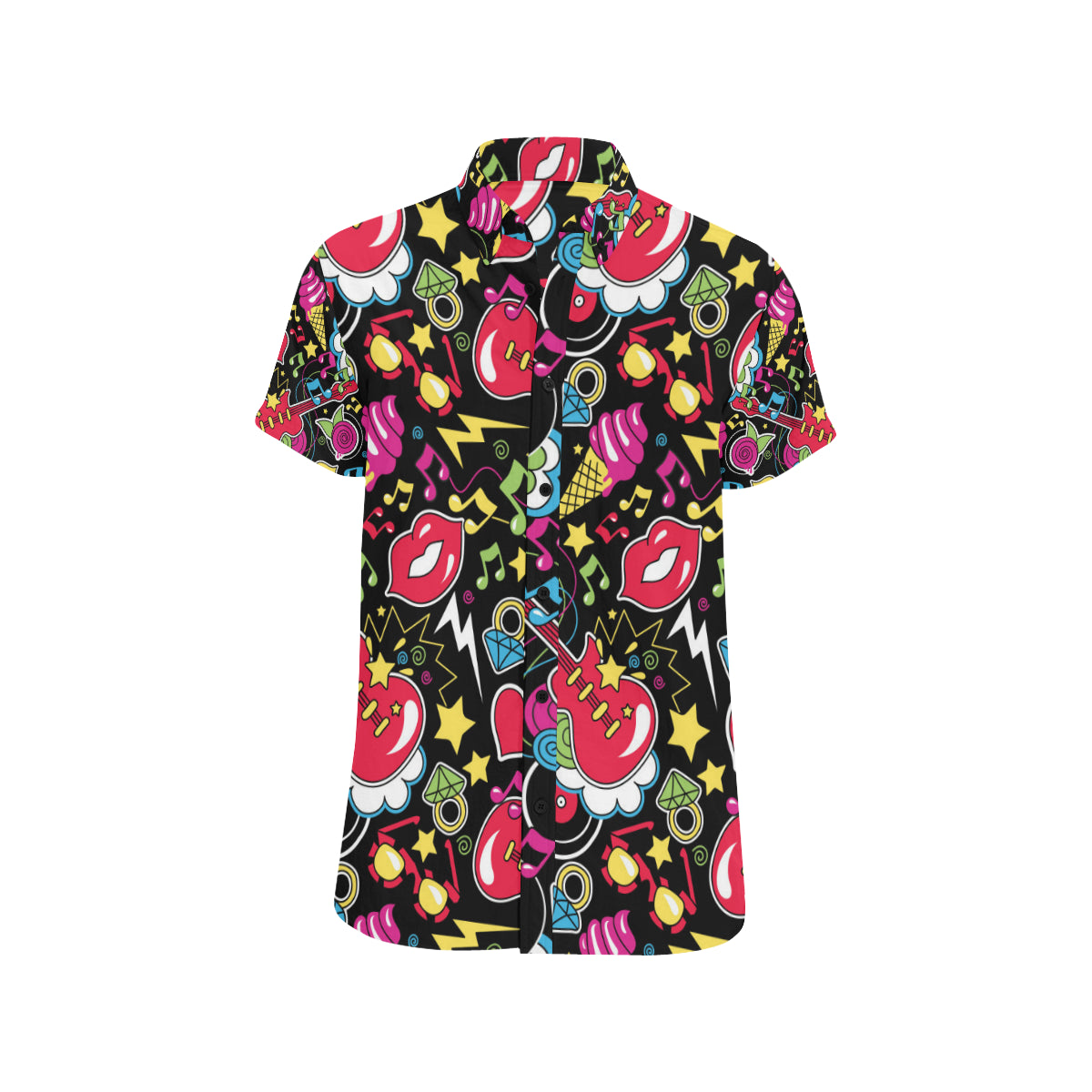 Pop Art Pattern Print Design A04 Men's Short Sleeve Button Up Shirt