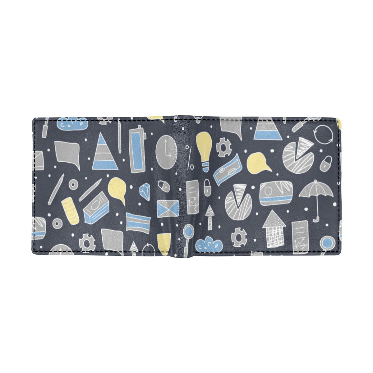 Accounting Financial Pattern Print Design 04 Men's ID Card Wallet