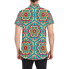 Mandala Pattern Print Design 03 Men's Short Sleeve Button Up Shirt