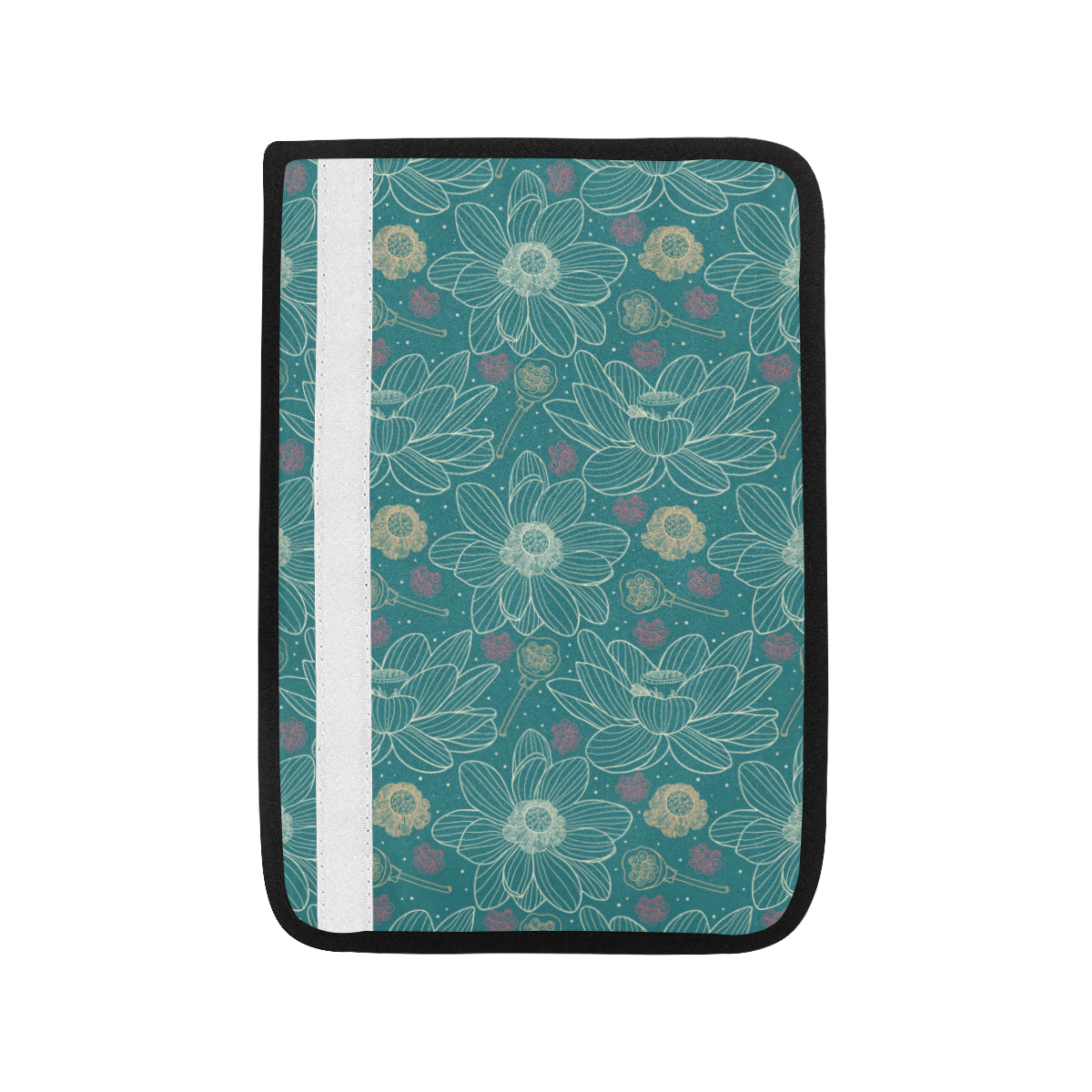 Lotus Pattern Print Design 01 Car Seat Belt Cover