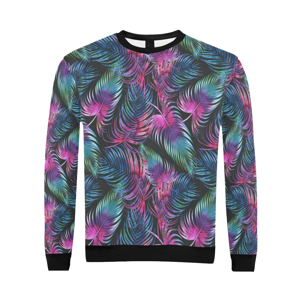 Palm Leaves Pattern Print Design PL010 Men Long Sleeve Sweatshirt
