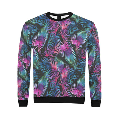 Palm Leaves Pattern Print Design PL010 Men Long Sleeve Sweatshirt
