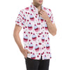 Cherry Cupcake Pink Pattern Men's Short Sleeve Button Up Shirt