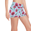 Carnations Pattern Print Design CN01 Yoga Shorts