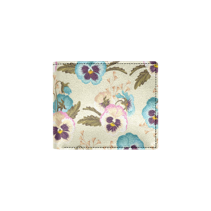 Pansy Pattern Print Design A02 Men's ID Card Wallet