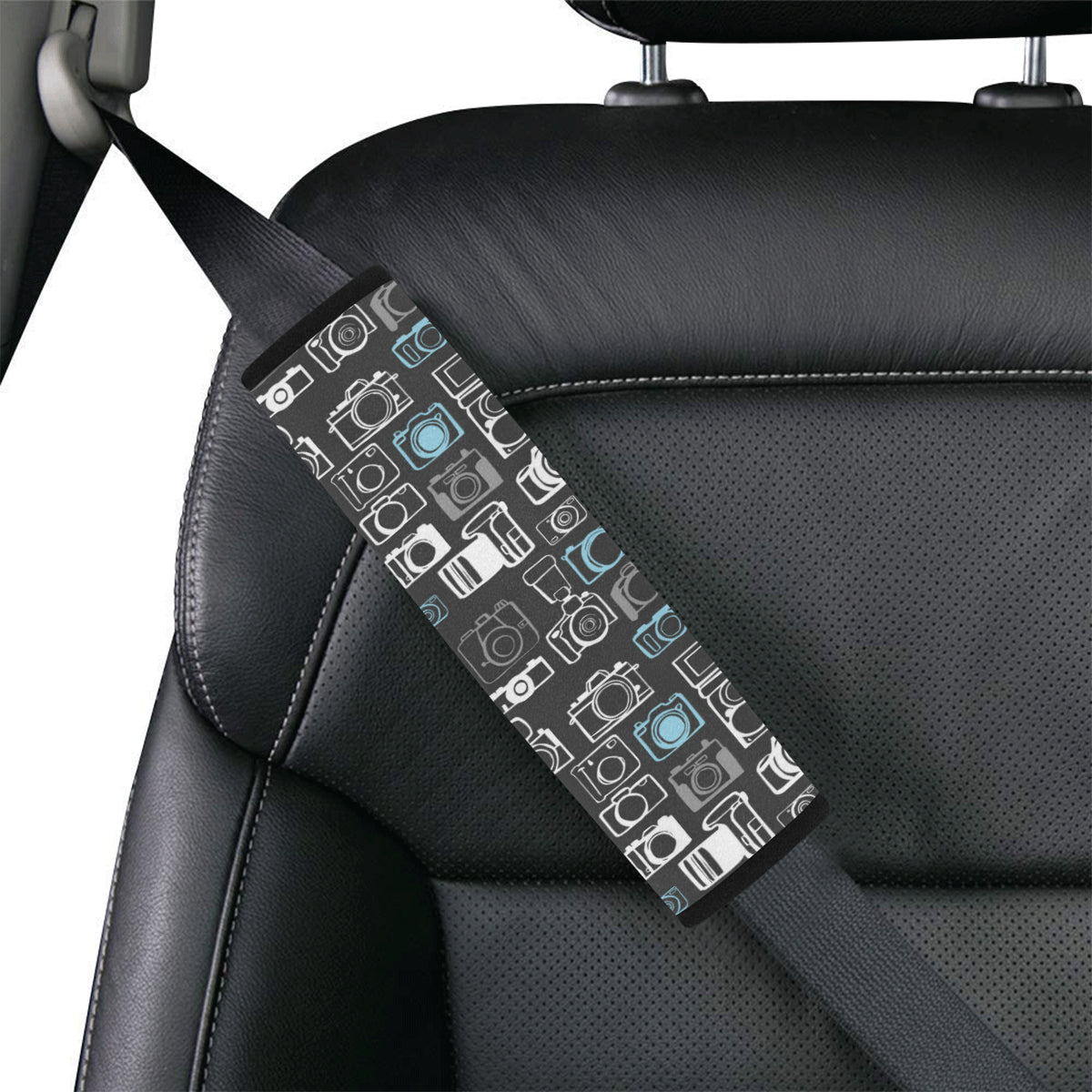 Camera Pattern Print Design 04 Car Seat Belt Cover