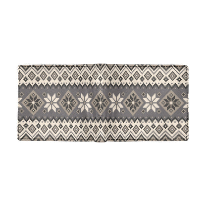 Nordic Pattern Print Design A01 Men's ID Card Wallet