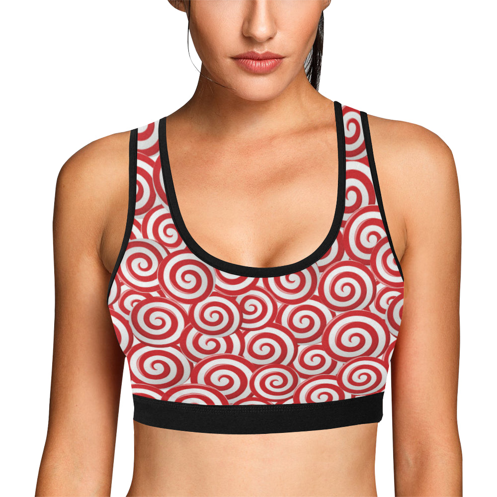 Candy Pattern Print Design 03 Sports Bra