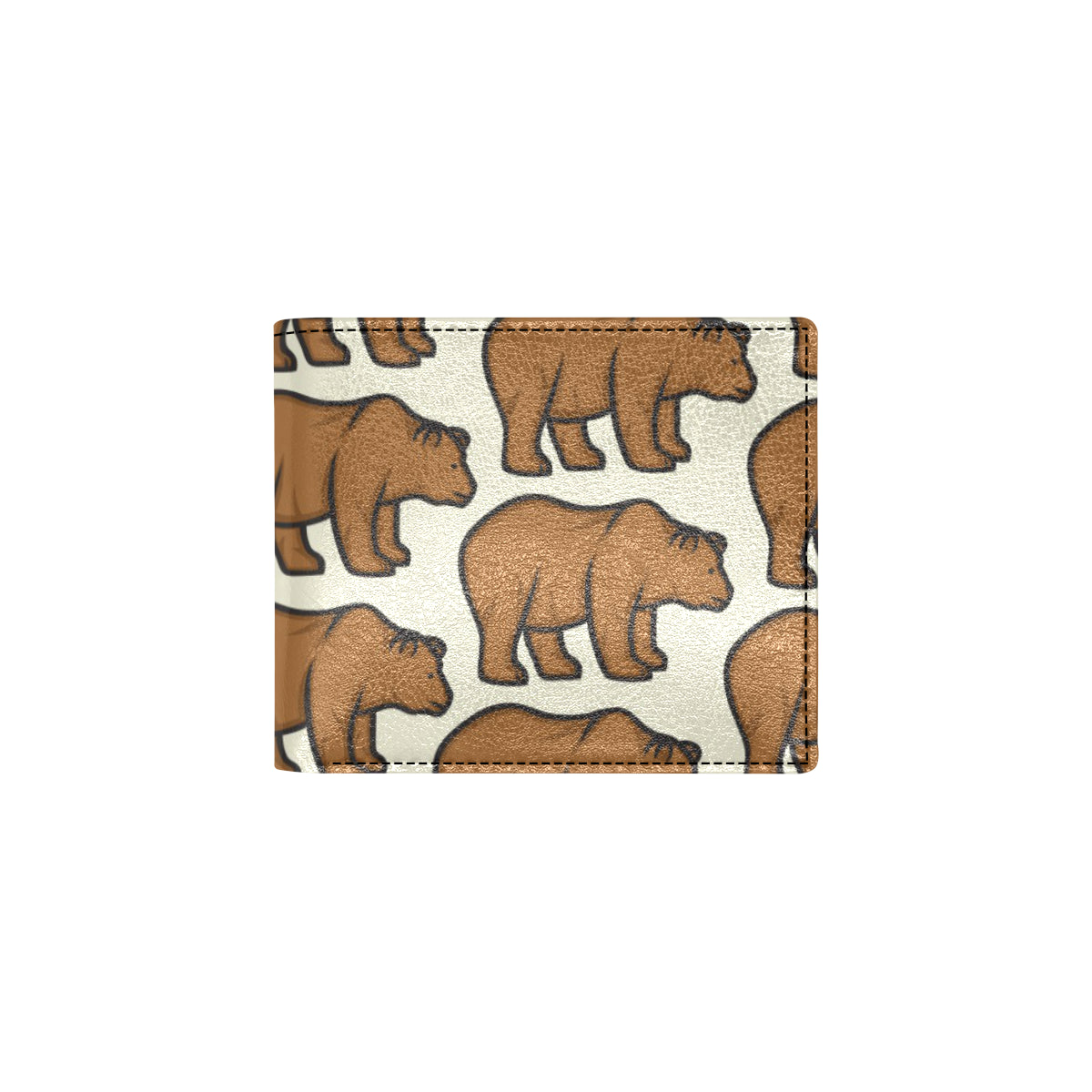 Bear Pattern Print Design BE05 Men's ID Card Wallet