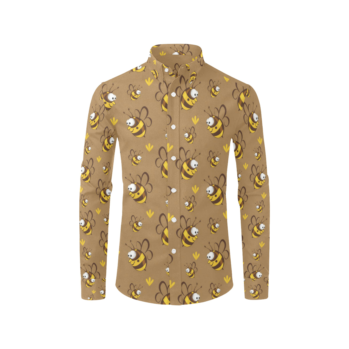 Bee Pattern Print Design BEE09 Men's Long Sleeve Shirt