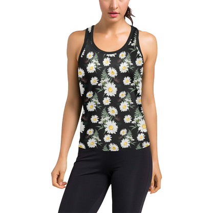 Daisy Pattern Print Design DS07 Women's Racerback Tank Top