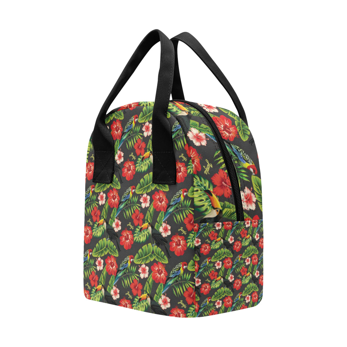 Tropical Flower Pattern Print Design TF04 Insulated Lunch Bag