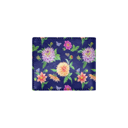 Dahlia Pattern Print Design DH010 Men's ID Card Wallet