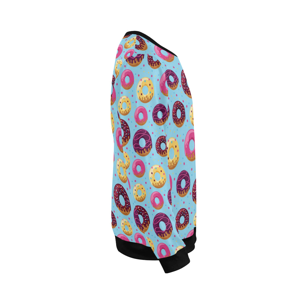 Donut Pattern Print Design DN07 Men Long Sleeve Sweatshirt