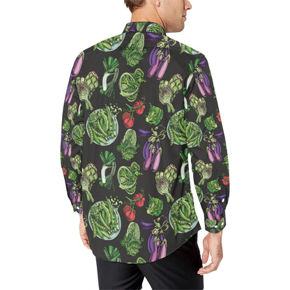 Lettuce Pattern Print Design 01 Men's Long Sleeve Shirt