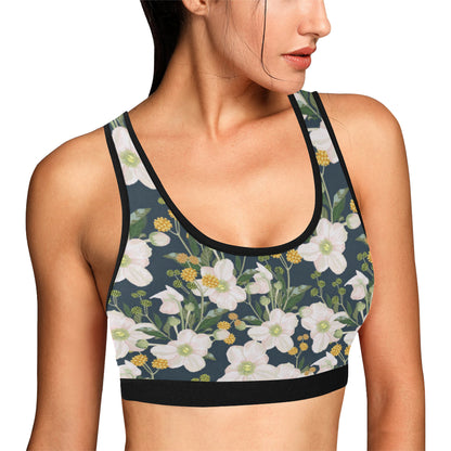 Anemone Pattern Print Design AM04 Sports Bra