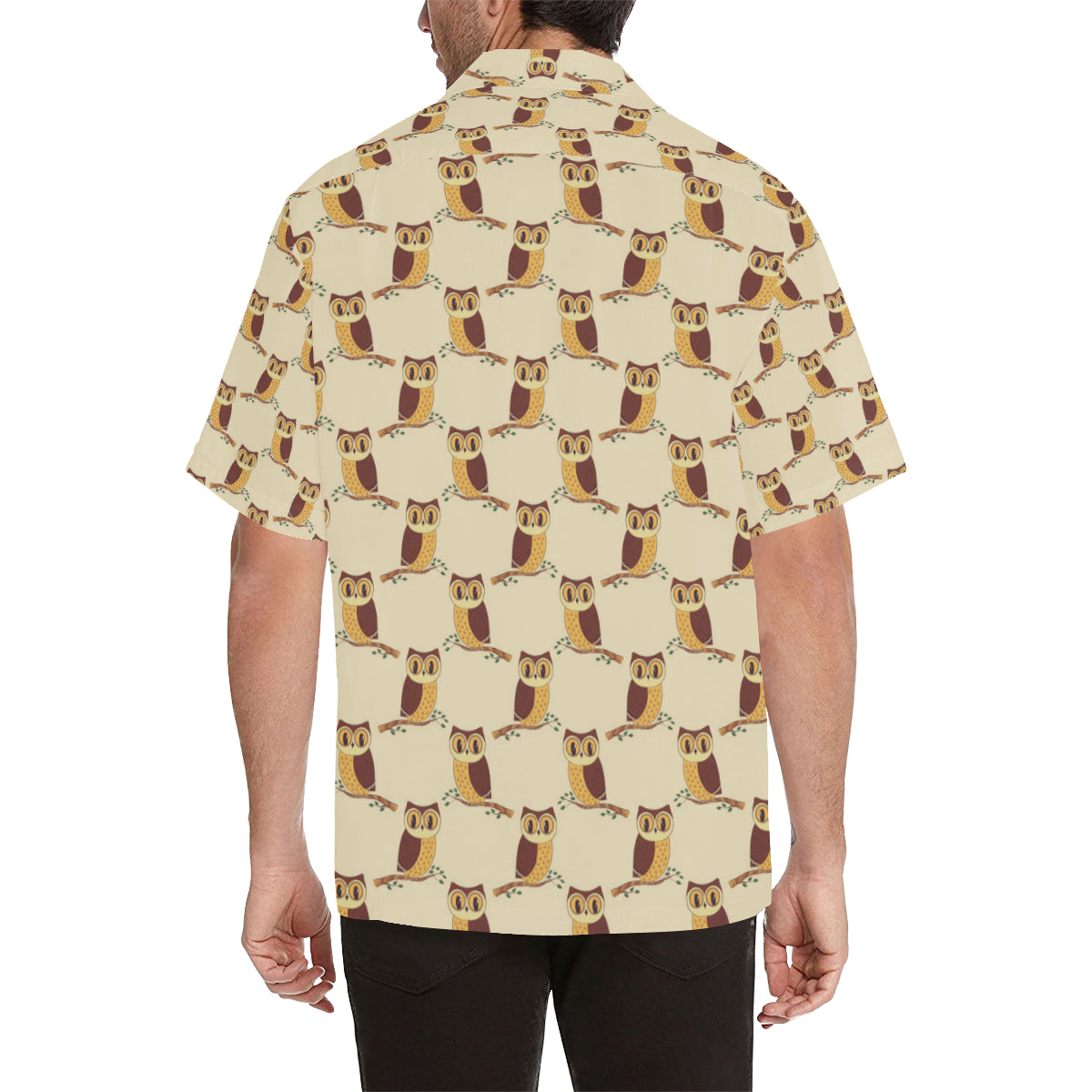Owl Pattern Print Design A07 Men's Hawaiian Shirt