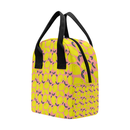 Lemon Pattern Print Design LM03 Insulated Lunch Bag