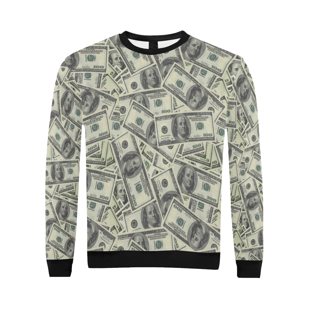 Dollar Pattern Print Design DO02 Men Long Sleeve Sweatshirt