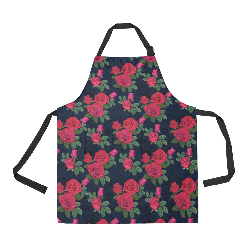 Rose Pattern Print Design A04 Apron with Pocket