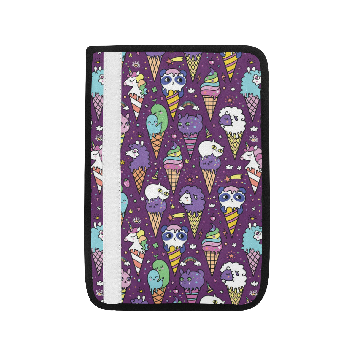 Ice Cream Pattern Print Design IC07 Car Seat Belt Cover