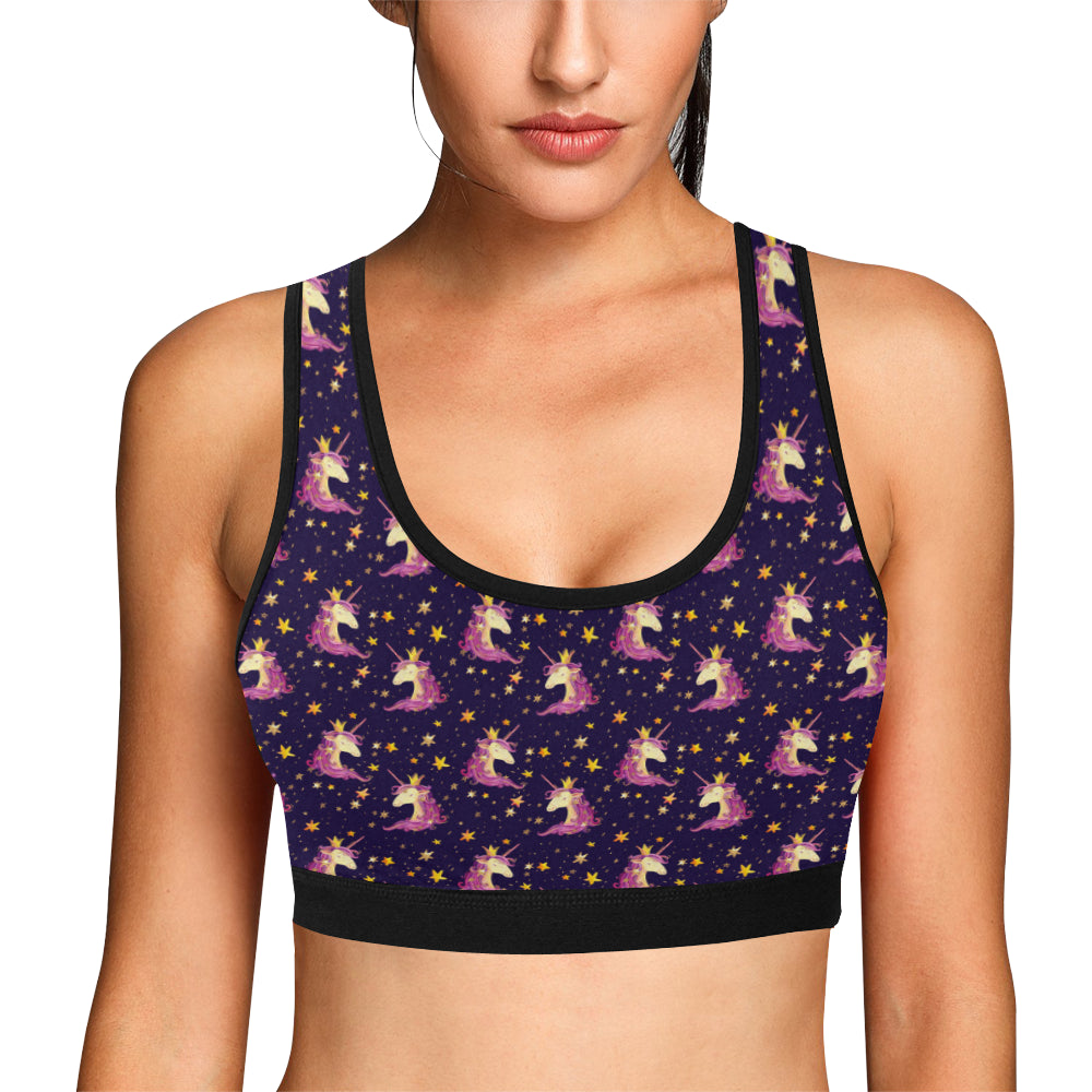 Unicorn Princess Star Sparkle Sports Bra